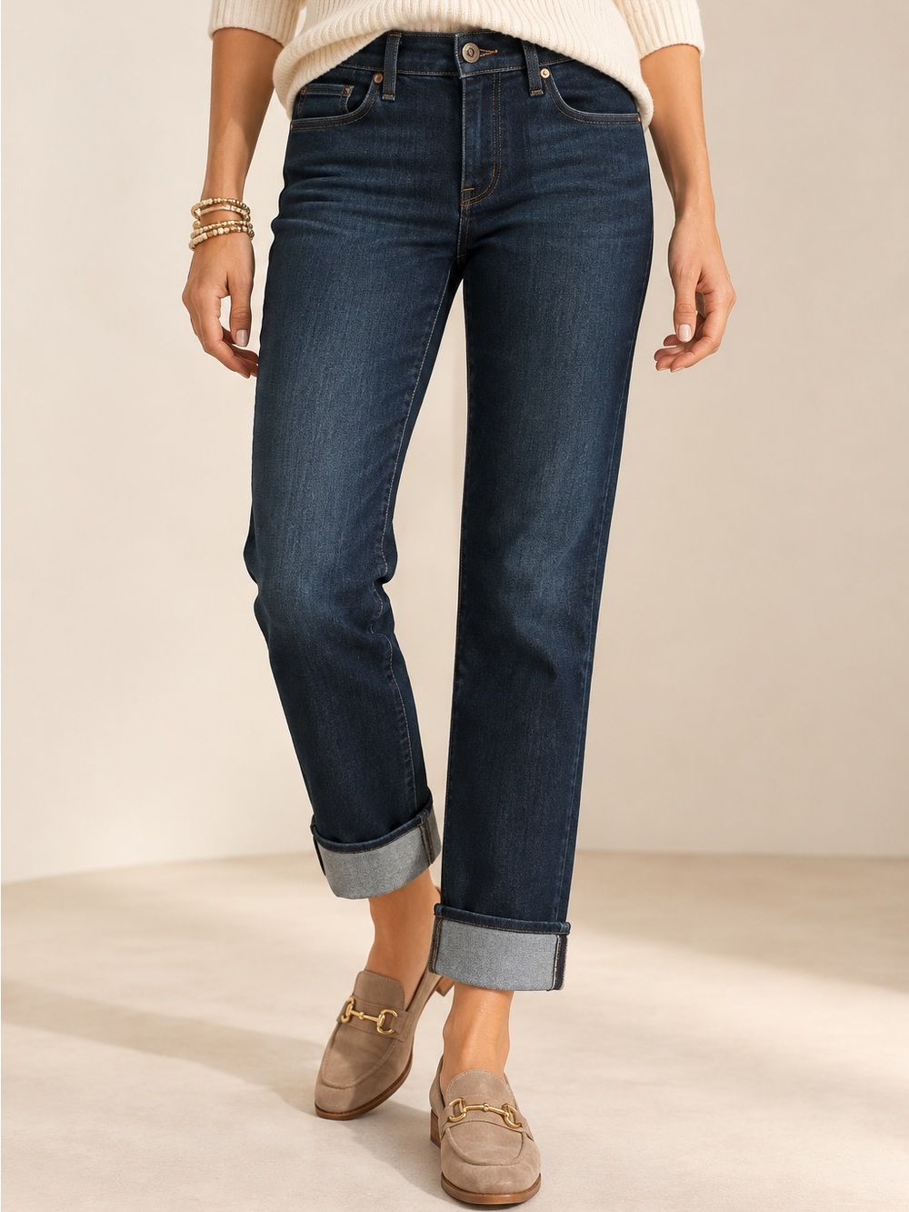 AG Adriano Goldschmied Stevie Slim Straight Jeans 27 Dark Wash Cuffed